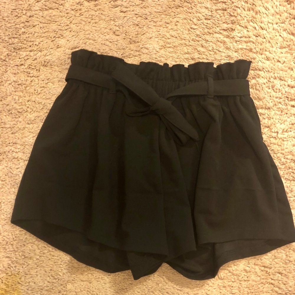 High waisted black shorts